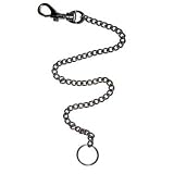 Long CHAIN Keyring With Belt Clip Silver Metal