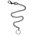 Long CHAIN Keyring With Belt Clip Silver Metal