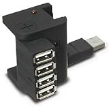 Compact Rotary USB 2.0 Hub, 4 Ports
