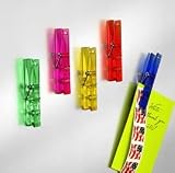  : Large Neo Magnetic Clothespin Clips set of 5 (Assorted) (1'H x 2'W x .5'D)