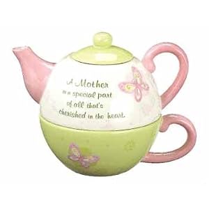 A Mother Is TEA FOR ONE Butterfly Teapot CUP