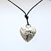 10 Pieces of Silver Plated Puffed Heart Pendant on a 22" Cord