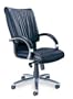 Tiffany Industries President Swivel/Tilt Desk Chair, Chrome Aluminum Base, Burgundy Leather