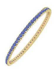 Sapphire Eternity Bangle 14K Yellow Gold - 3.00 CT TGW
