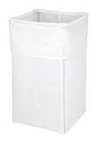 Wenko 2780014100 Wäschesammler Lifetime L - Wäschekorb, Weboptik, Kunststoff, 30 x 56 x 30 cm, 54 Liter, weiß