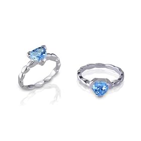 Trillion Cut Swiss Blue Topaz Ring Sterling SIlver by Peora