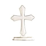 Lenox Opal Innocence Porcelain Standing Cross with Platinum Trim
