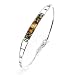 Certified Genuine Multicolor Amber and Sterling Silver Small Square Bangle