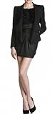 MM Couture Black Structured Shawl Collar Womens Wool Blazer Jacket with Front Button