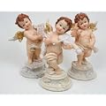 3er Set Musiker Engel / Putten / Figuren 13 cm hoch aus Polyresin