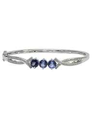 14K Exquisite Tanzanite Bangle with Diamonds (NEW ARRIVAL)