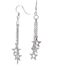 Sterling Silver Polished Stars Dangle Earrings