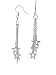 Sterling Silver Polished Stars Dangle Earrings