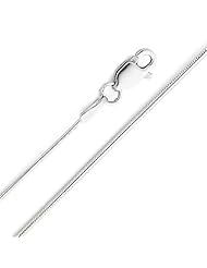 14K White Gold 0.7mm Round Snake Chain with Lobster Claw Clasp 18"