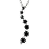 14K White Gold 1/4 ctw Black Diamond Journey Pendant