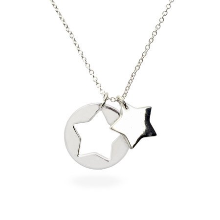 Eve's Addiction Sterling Silver Stencil Star Pendant