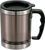 クリア フタ付ダブルマグカップ 260ml (ブラック) M-1105