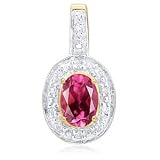 9K Yellow Gold 0.646ct Tourmaline & Diamond Pendant