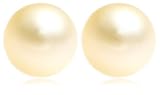 14k Yellow Gold 9-10mm Golden South Sea Pearl Stud Earrings