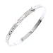Childrens Sterling Silver Adjustable Heart Bangle Bracelet