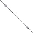 Womens Bead Anklet in Solid White Gold w/ Disco Ball Accents