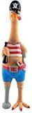 Ruffin' It Captain Jack Rubber Chicken Squeak Toy - Large 16-inch