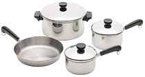 Revere 7-Piece 18/10 Stainless Steel Tri-Ply Bottom Cookware Set