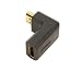 Produkt-Bild: HDMI Adapter 90 Grad gewinkelt - Vergoldete Kontakte - &Uuml;bertragung von Audio und Video Daten - Unterst&uuml;tzt HDMI 1.3b sowie 480i, 480p, 720p, 1080i, 1080p - f&uuml;r Beamer , Plasma , LCD , LED TV , DVD , BluRay Player und alle Ger&auml;te mit HDMI Anschluss