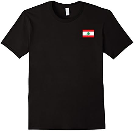Men's Lebanese Independence Day Workwear Lebanese Flag T-Shirt Large Black