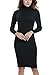ACEVOG Women's Turtleneck Ribbed Long Sleeve Knit Sweater Dresses