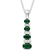 10K White Gold 0.15 ct. Diamond with 1 3/4 ct. Emerald Pendant with Chain