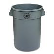 GJO60463 - Trash Containers, Heavy-duty, 32 Gallon, Gray