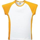 Girls Rib-Knit Colorblock Shirt, Color: White/Gold, Size: Medium (Apparel)