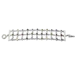Link Bracelet Sterling Silver Gemstone Jewelry 8.75 Inches