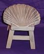 Scallop Shell Hand Carved Wooden Foot Stool