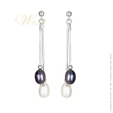 WILLOW PEARLS: *WHITE & BLACK TAHITIAN FLING EARRINGS*