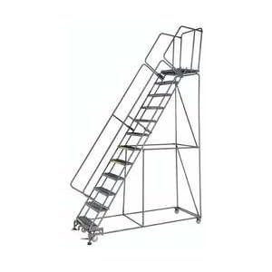 BALLYMORE 6CEN7 Ladder 12 Step, DeepTop, Grate Tread, 450lb