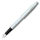 Fountain Pen, w/ Rubber Grip, Chrome Clip, Silver Barrel