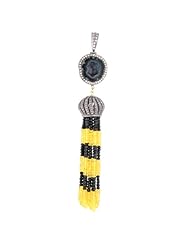 18kt Gold Natural Gemstone Tassel Beaded Pendant Fashion Jewelry