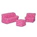 Elite's Children's Mini Three Piece Sofa Chair Ottoman Pink Flower Fabric Covered Foa...
