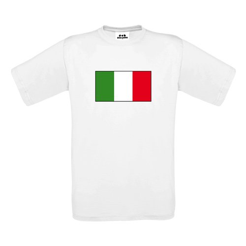 Italia T-Shirt – Italiafahne groß Grün-Weiß-Rot – S M L XL XXL XXXL – Textil white / Größe XL