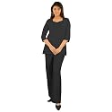 Black Moss Crepe Two Piece Set (Petite, Tall & Misses Sizes XS-3X)