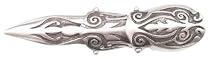 Detailed Pattern Design Silver Tone Pewter Finger Ring Spike