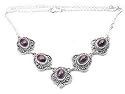Sterling Silver Dark Victorian Style Amethyst Choker Necklace
