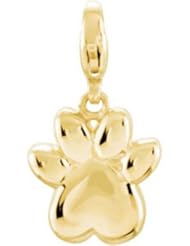 14K Yellow Gold Paw Print Charm