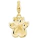 14K Yellow Gold Paw Print Charm