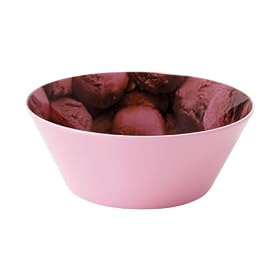 Present Time Ice Cream Bowl Melamine Plastic - 14.5cm Pink Base Chocolate Flavour