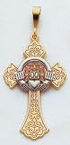 14kt Two-Tone Gold Claddagh Cross - D1520