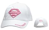 WHITE Super Princess Adjustable Baseball Cap with Superman-looking Symbol for Women and Teen Girls