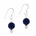 Sterling Silver 6mm Genuine Lapis Stone Bead Beaded Dangle Hook Earrings